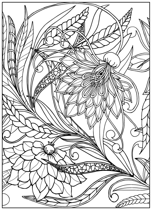 Adult Flower Coloring Pages
 Vintage Flower Coloring Pages on Behance