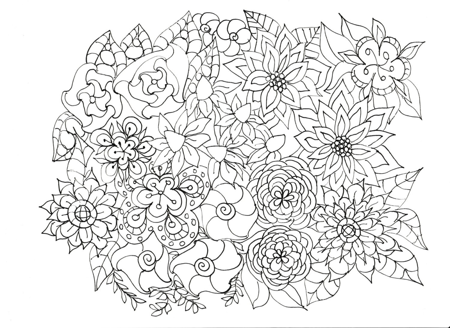 Adult Flower Coloring Pages
 Adult Coloring Pages Flowers Plants Garden