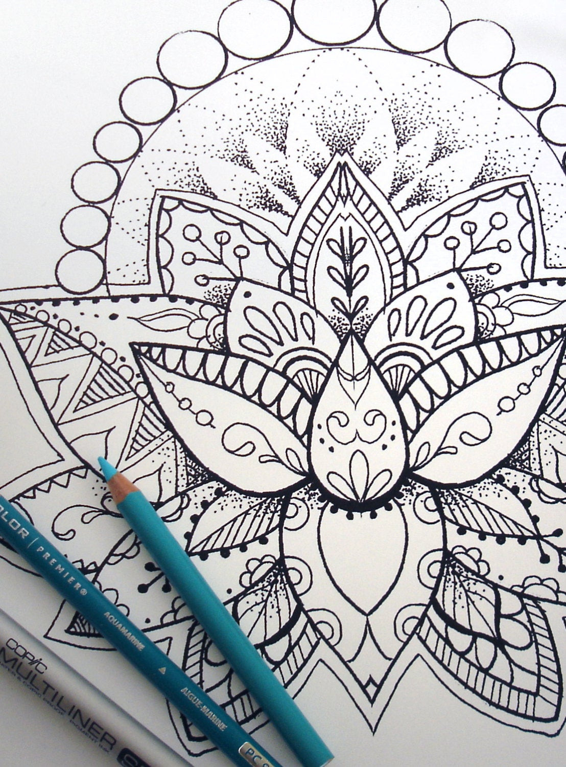 Adult Flower Coloring Pages
 Lotus Flower Coloring Page Instant Download Print Your Own