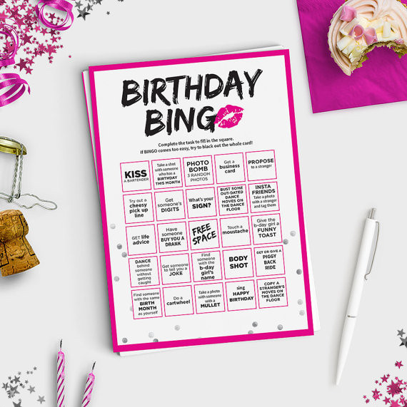 Adult Games For Birthday Party
 Fun Adult Birthday Game Birthday Bingo Scavenger Hunt