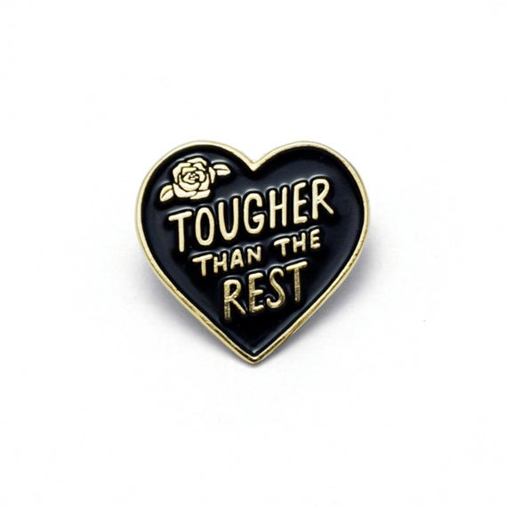 Aesthetic Pins
 Tough Heart Enamel Pin by luckyhorsepress on Etsy