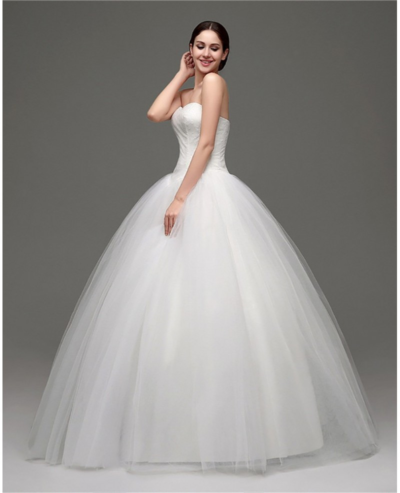 Affordable Wedding Gowns
 Cheap Simple Strapless Ballroom Bridal Gowns For Weddings