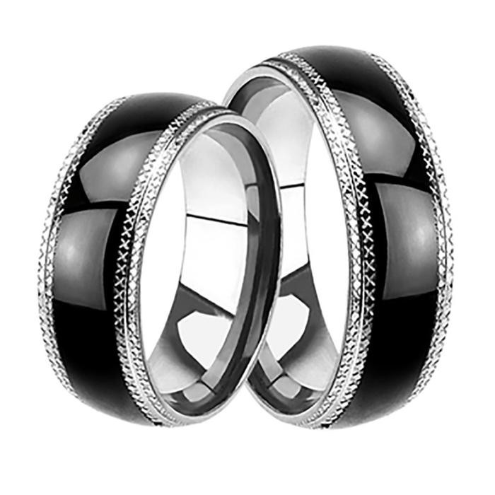 Affordable Wedding Rings For Him And Her
 Affordable His Hers Wedding Rings Set Black Plated Bands