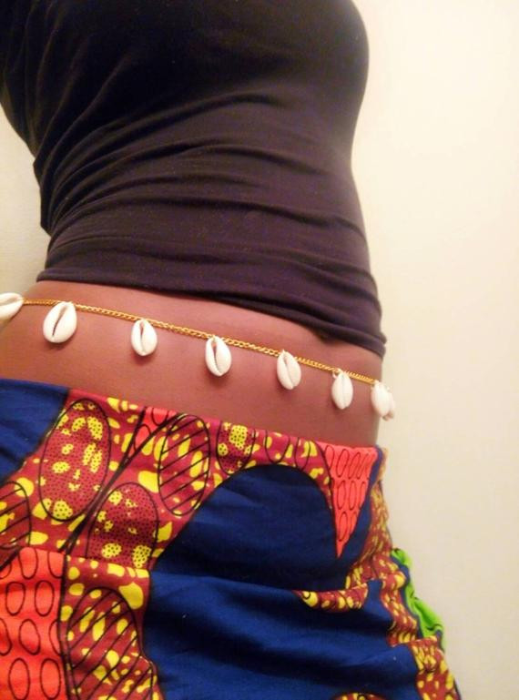 African Body Jewelry
 Items similar to African cowrie shell waist chain cowrie