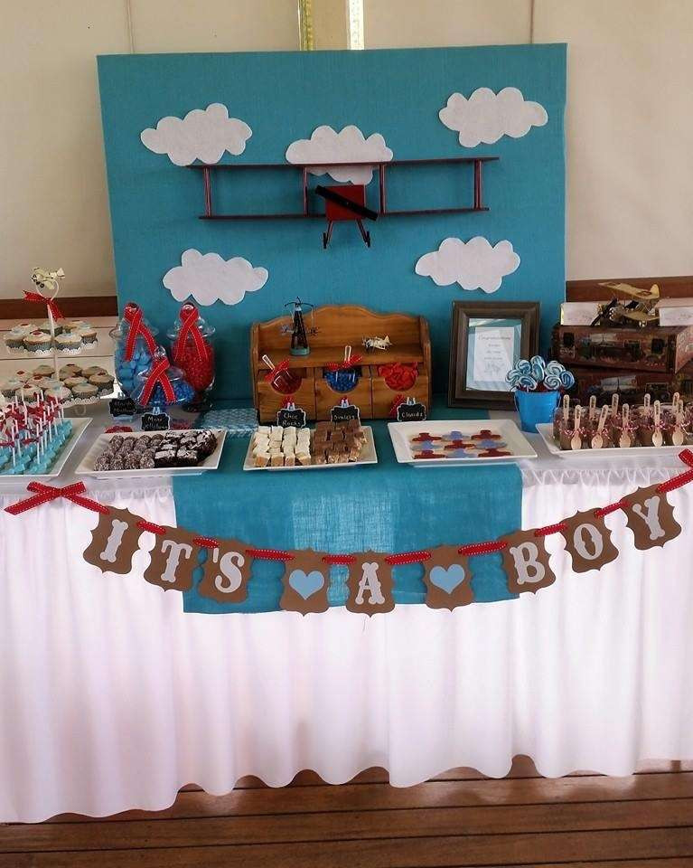 Airplane Baby Decor
 Vintage plane Baby Shower Party Ideas