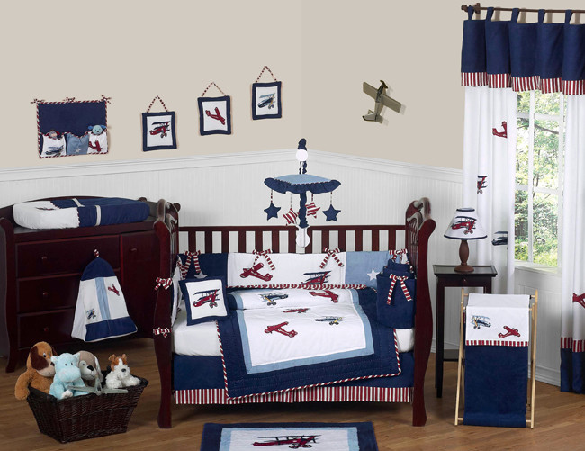 Airplane Baby Decor
 UNIQUE DISCOUNT RED BLUE WHITE VINTAGE AIRPLANE PLANES