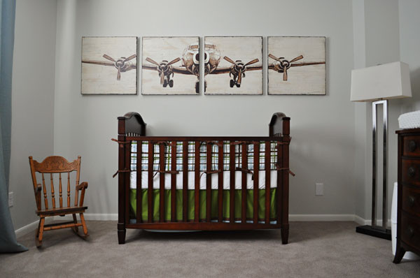 Airplane Baby Room Decor
 Baby Boy’s Airplane Nursery