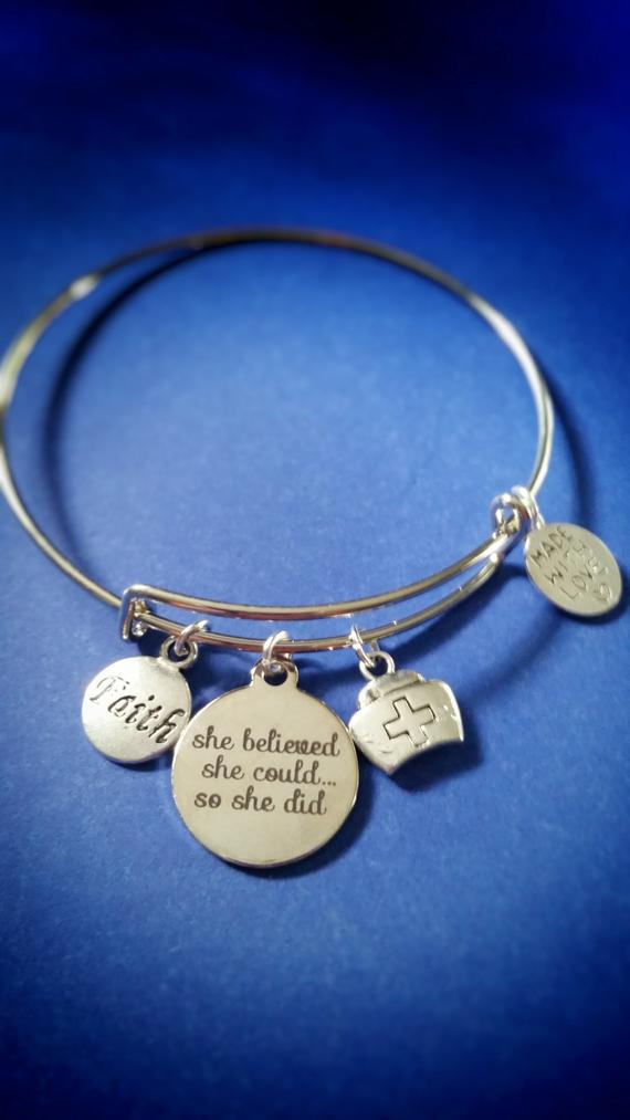 Alex And Ani Nurse Bracelet
 She Believed she could So She Did Nurse by jacleensboutique
