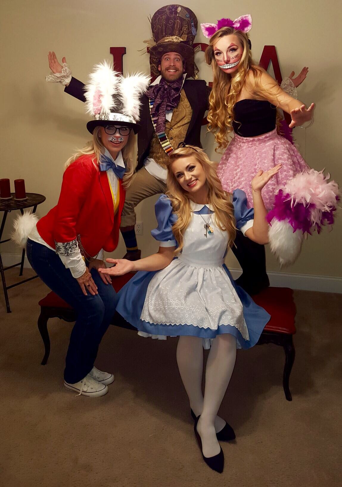 Alice In Wonderland Halloween Party Ideas
 Bunny mad hatter Cheshire Cat and Alice in wonderland
