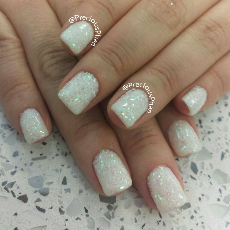 All Glitter Nails
 All white glitter nails Precious Phan♥