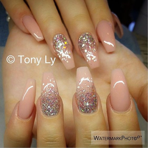 All Glitter Nails
 Top 60 Gorgeous Glitter Acrylic Nails