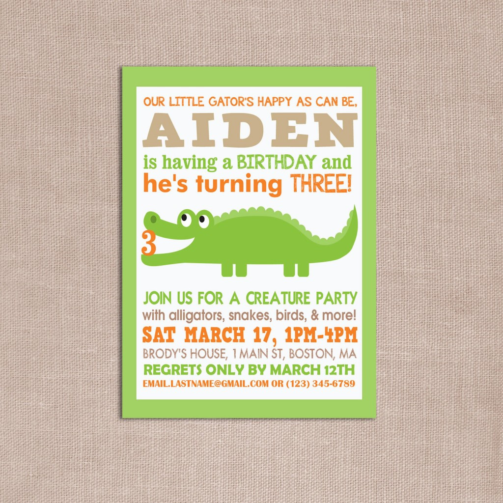 Alligator Birthday Invitations
 alligator birthday invitations