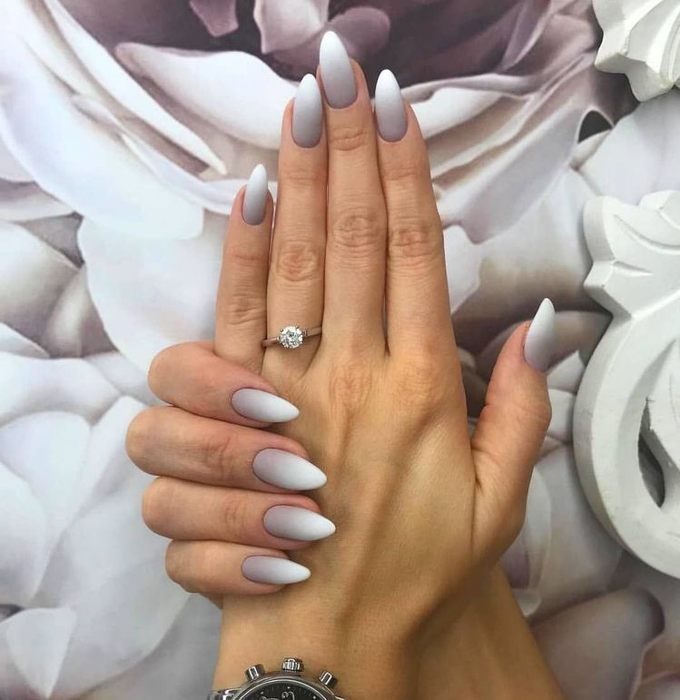 Almond Nail Designs 2020
 grey ombre All things nails in 2019