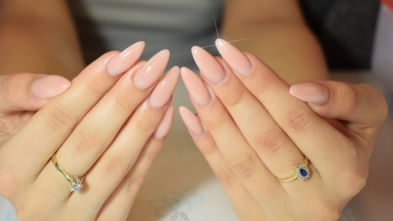 Almond Nail Ideas
 How To Almond Shaped Gel Nails Tutorial