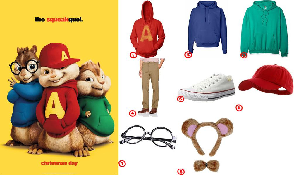 Alvin And The Chipmunks DIY Costume
 Dress Like Alvin and the Chipmunks Costume for Halloween 2018