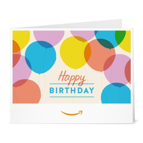 Amazon Birthday Cards
 Amazon Gift Card Print Happy Birthday Balloons Top