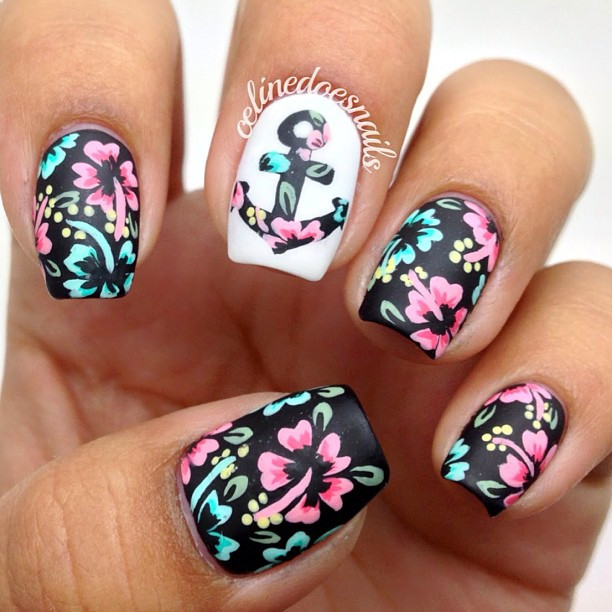 Anchor Nail Designs
 15 Fashionable Nail Designs with Anchor Patterns for