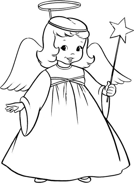 Angel Coloring Pages For Kids
 The Child Christmas Angel Coloring Page
