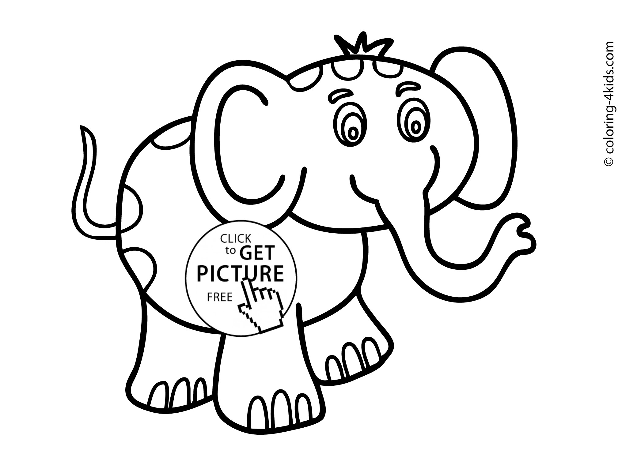 Animal Coloring Pages For Kids
 Elephant Animals coloring pages for kids printable free