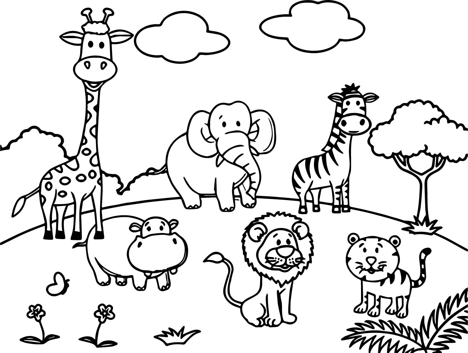 Animal Coloring Pages For Toddlers
 Cartoon Animals All Coloring Page