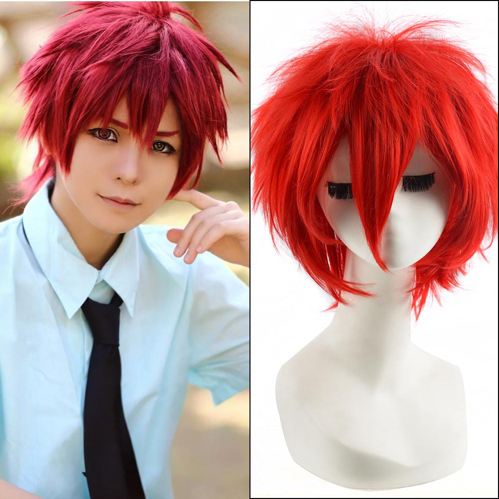 Anime Bob Hairstyle
 32cm Red Short Straight Haircuts Anime Akashi Seijuro Cosplay Harajuku Male Wigs Cheap Synthetic