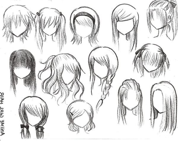 Anime Female Hairstyles
 Hair part 1