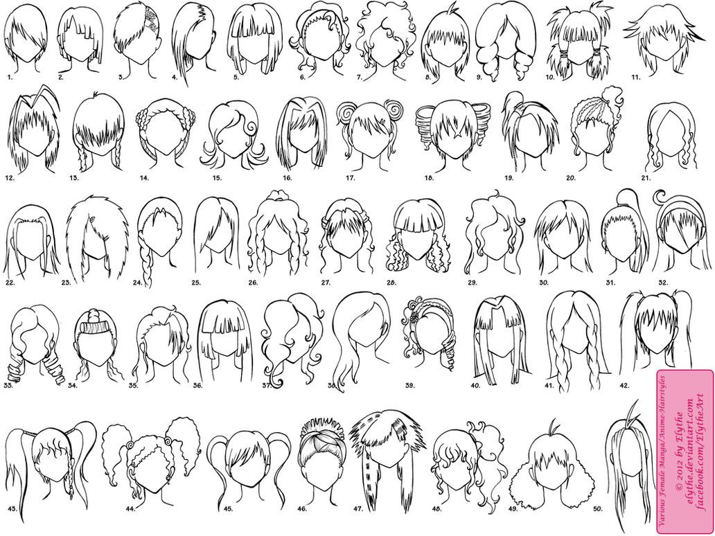 Anime Female Hairstyles
 Various Female Anime Manga Hairstyles by Elythe on DeviantArt