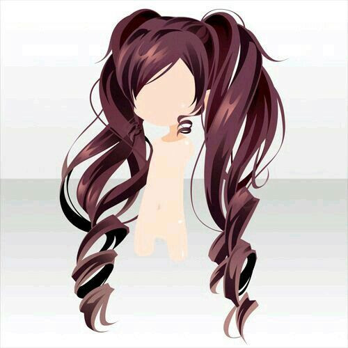 Anime Girl Hairstyles Long
 Lightly Brown curly long pigtails