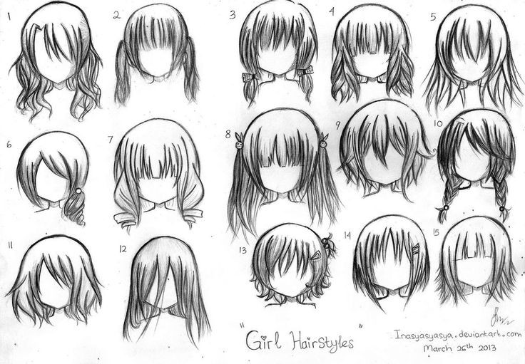 Anime Girl Hairstyles
 Chibi hairstyles Art