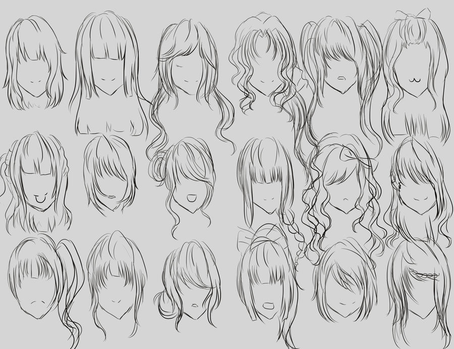 Anime Hairstyles Drawing
 Arte à parte Tipos de cabelos