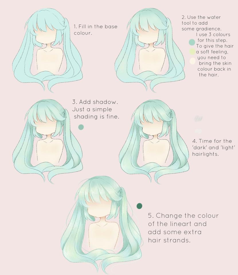 Anime Hairstyles Tutorial
 Little hair tutorial by Cheriin on DeviantArt