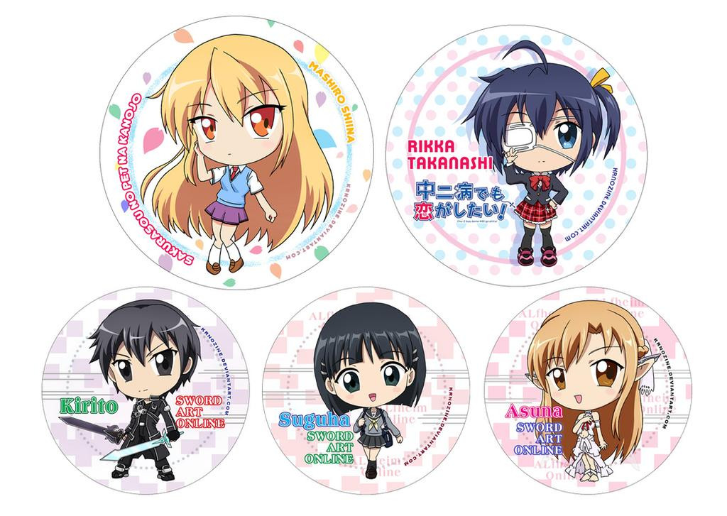 Anime Pins
 Anime Button Pins by krnozine on DeviantArt