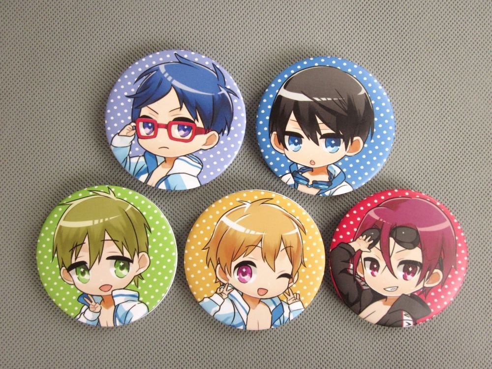 Anime Pins
 Anime FREE Iwatobi Swim Club 5PCS Pins Set Brooch Cute