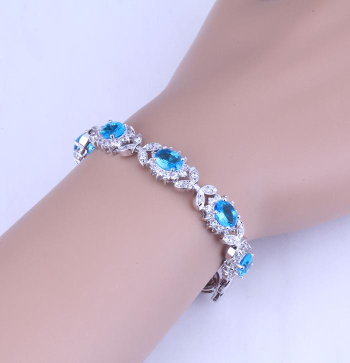 Anklet Aesthetic
 2018 Aesthetic Blue Sky Topaz & Cubic Zirconia 925 Silver