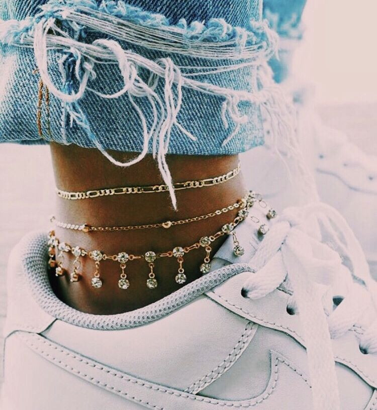 Anklet Aesthetic
 jewels jewelry anklet aesthetic nike anklet boho