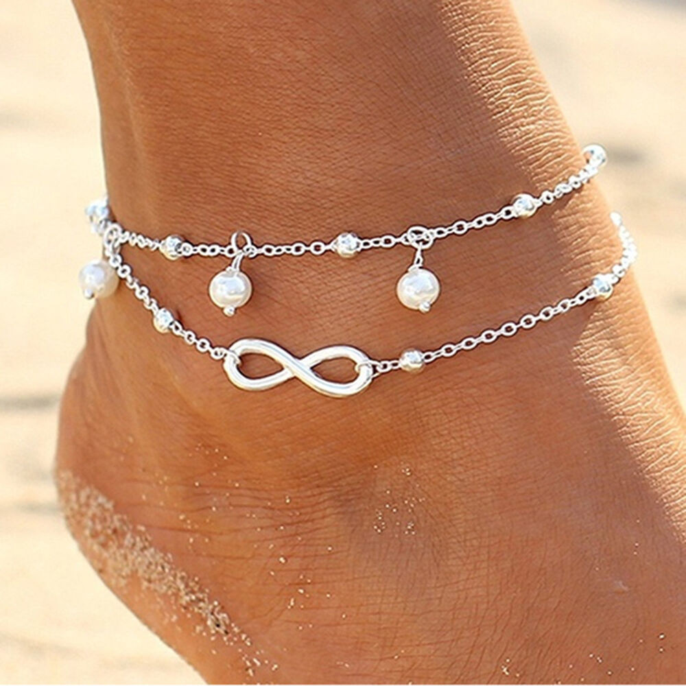 Anklet Beachy
 Women Fashinon Summer Beach Ankle Infinite Foot Jewelry