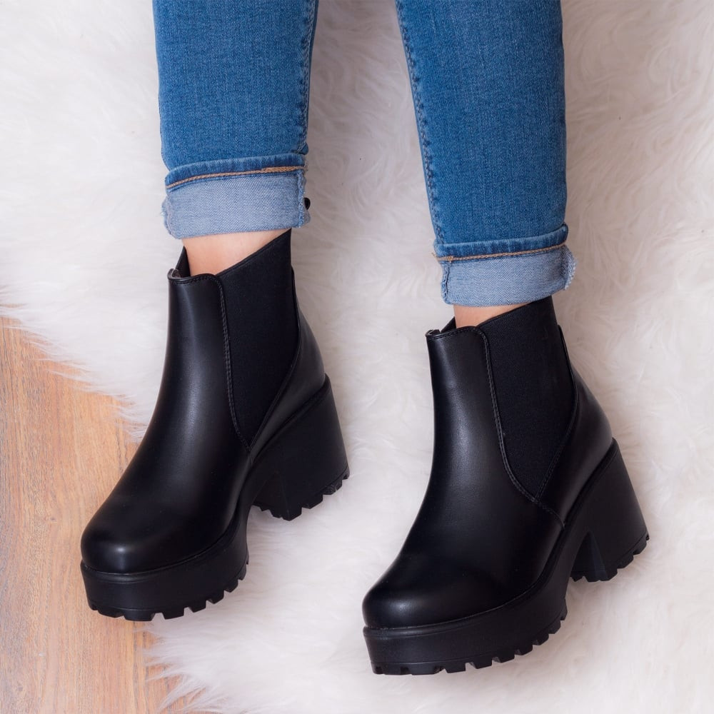 Anklet Black
 BGSPY Black Ankle Boots Shoes from Spylove