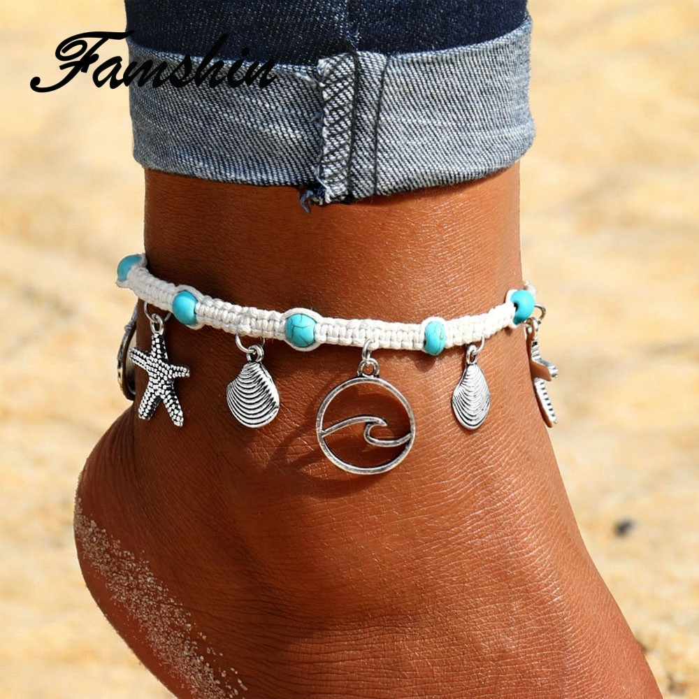 Anklet Bohemian
 FAMSHIN Fashion Bohemian Starfish Stone Anklets For Women