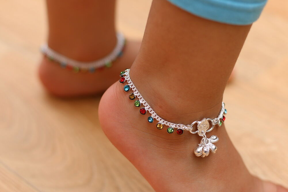 Anklet Chain
 Stunning Multi colour Diamonte Ankle Chain Anklet Payal