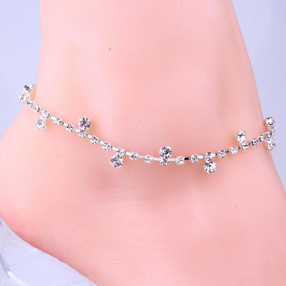 Anklet Chain
 Adjustable Silver Diamante Crystal Anklet Foot Leg Chain