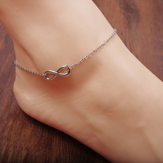 Anklet Chain
 Gold Silver Alloy 8 Shape Ankle Chain Anklet Bracelet