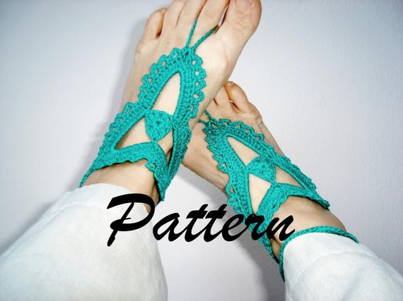 Anklet Crochet
 Pattern Foot Jewelry Anklet Lace crochet anklet by vyldanstyle