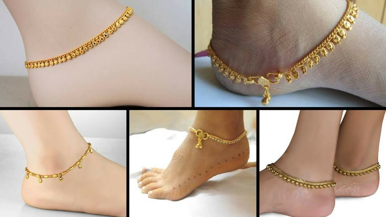 Anklet Designs
 1 gram gold anklet designs for women
