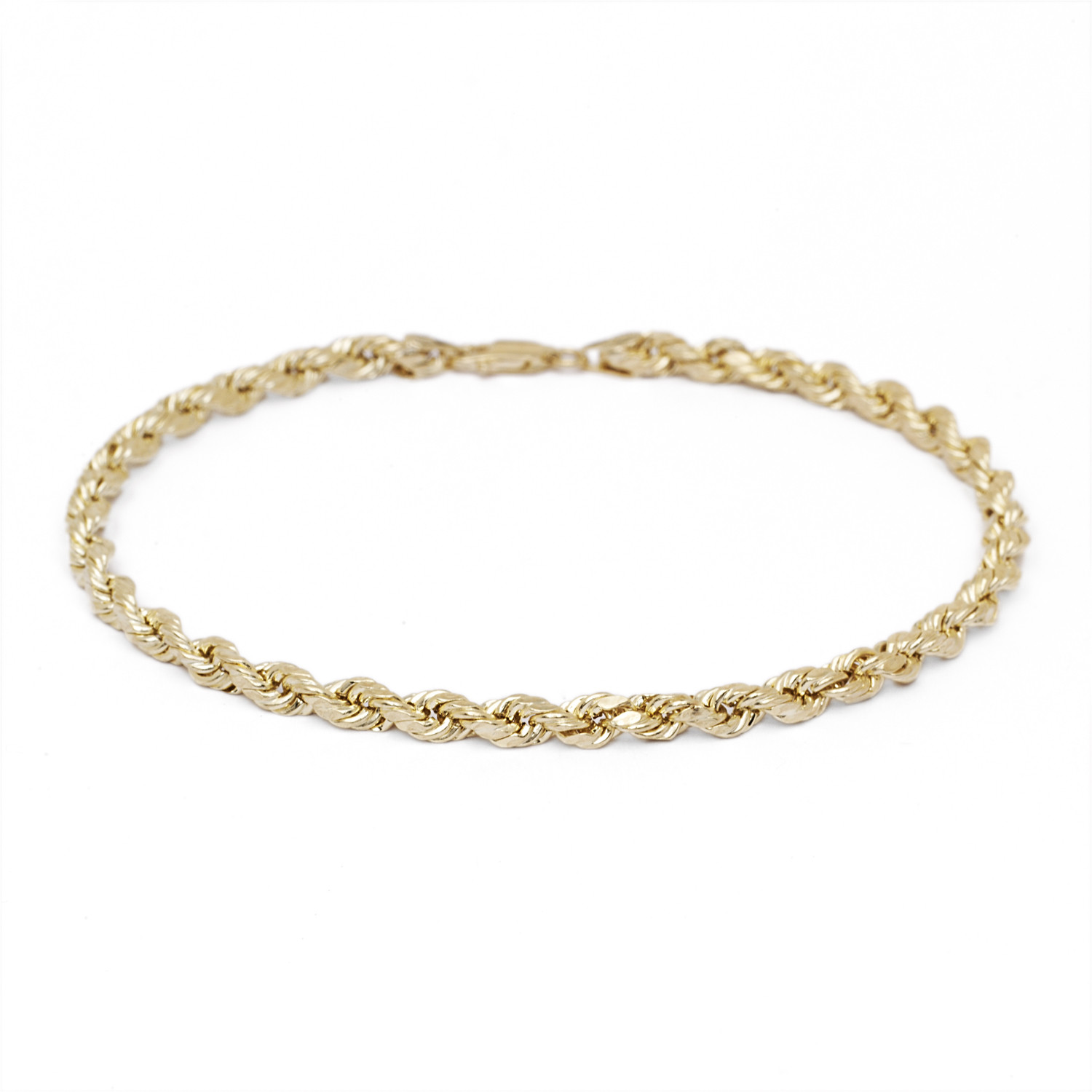 Anklet Diamond
 Solid Diamond Cut Rope Chain Bracelet and Anklet 10k Fine