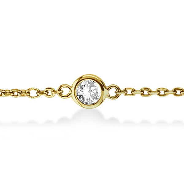 Anklet Diamond
 Diamond Anklet Bracelet Bezel Set 14K Yellow Gold 1 00ct
