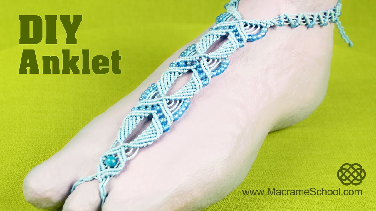 Anklet Diy
 DIY Macramé Anklet Barefoot Sandal Tutorial