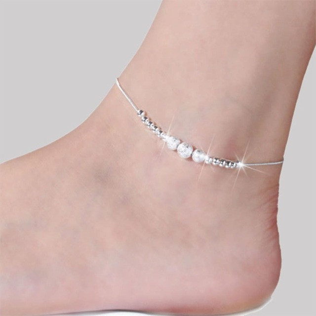 Anklet For Women
 Jiayiqi 2017 Women Silver color Anklet Bead Ankle Bracelet