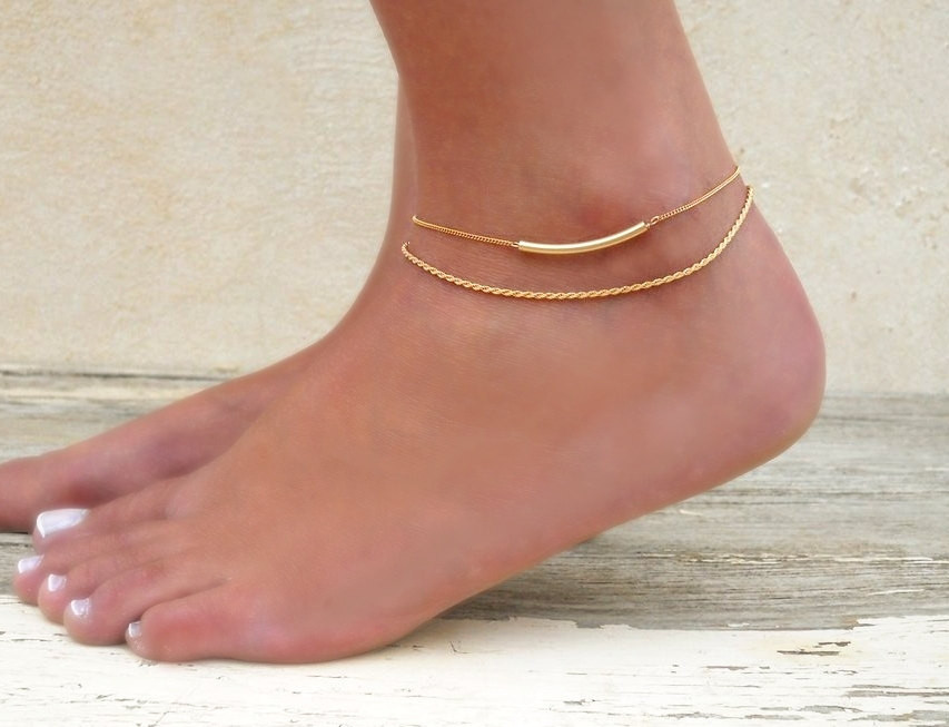 Anklet Gold
 Gold Anklet Set 2 Gold Anklets Gold Rope Chain Anklet Gold