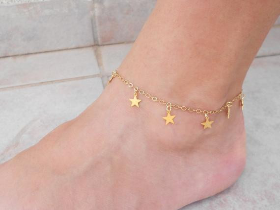 Anklet Gold
 Gold star anklet Gold ankle bracelet