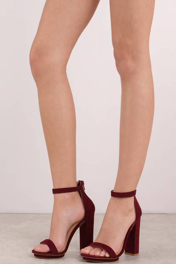 Anklet Heels
 She s A Fox Wine Ankle Strap Heels $34